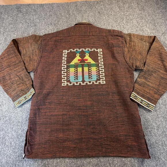 Vintage Guatemalan Handwoven Jacket Birds Embroidery‎ Boho 70s #1166 - Picture 2 of 7